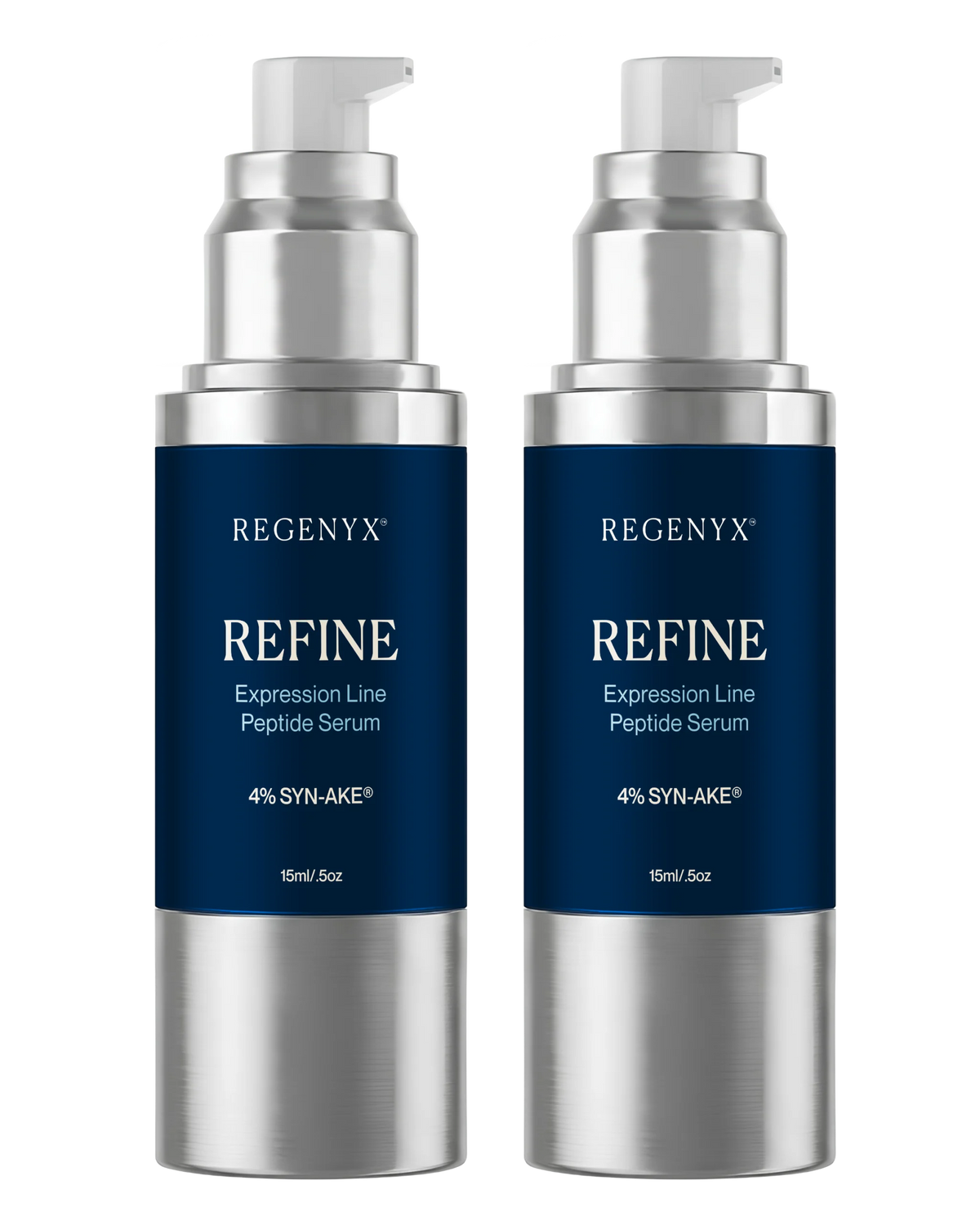 Two bottles of REFINE Expression Line Peptide Serum